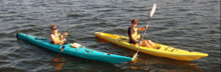 Two Women Kayaking