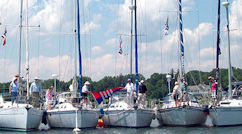 sailboats rafted